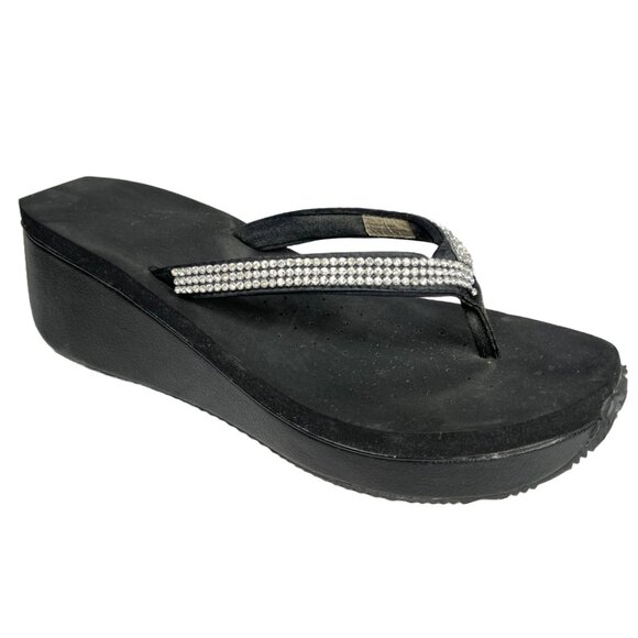 Volatile Corrine Thong Sandal | Crystal Bling Flip Flops | US Women's Size 10 - Picture 1 of 9